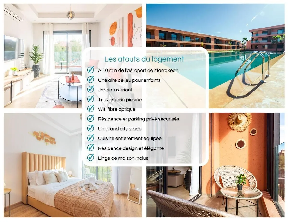 Apartament Livia Cosy - Clim, Wifi, Jardin A 10Min De L'Aeroport Marrakesz 0*,  Maroko